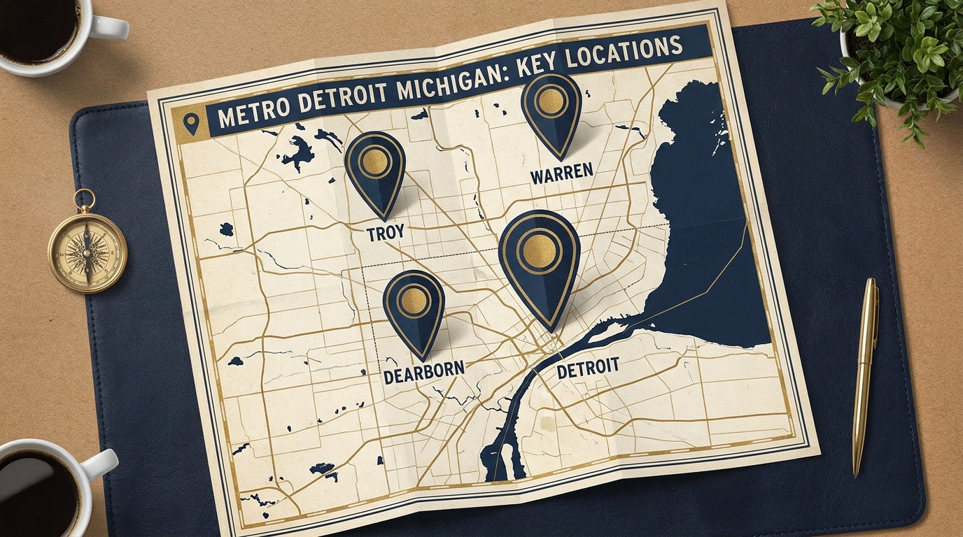 BH Flooring Metro Detroit Metro Detroit service area map