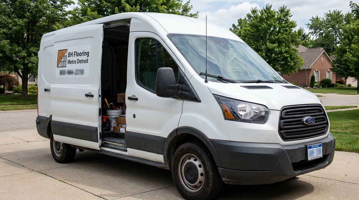 BH Flooring Metro Detroit branded service van — BH Flooring Metro Detroit, Metro Detroit, MI