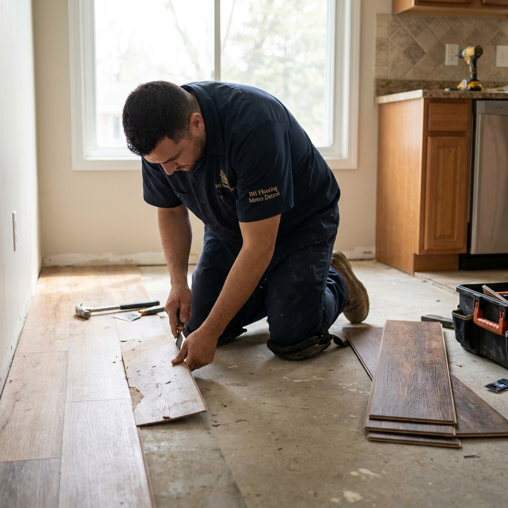 Same-day flooring repair social callout — BH Flooring Metro Detroit, Metro Detroit, MI